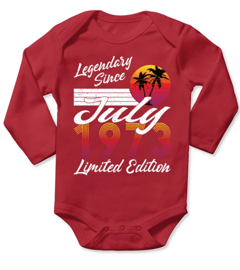 50th birthday july 1973 legendary since 1973 Long Sleeve Baby One-Piece