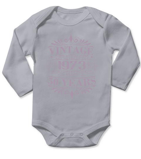 50th Birthday Vintage 1973 Ornaments Sayings Long Sleeve Baby One-Piece