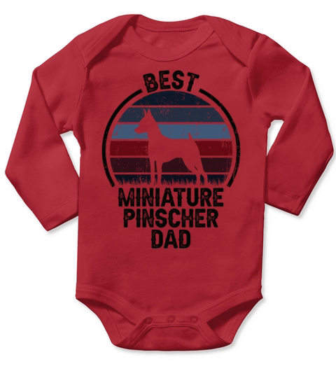 Best Dog Father Dad Vintage Miniature Pinscher Long Sleeve Baby One-Piece