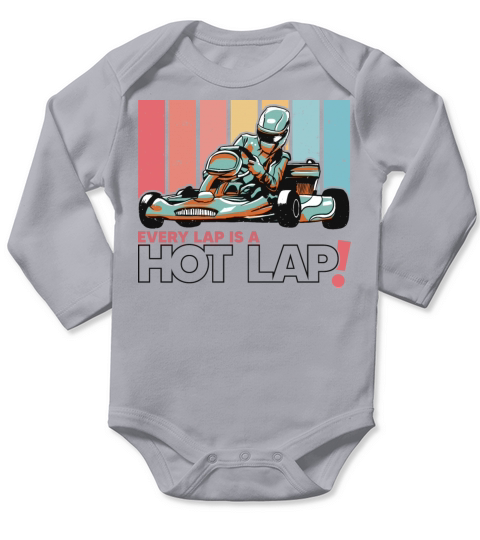 Every Lap is a Hot Lap Vintage Retro Go Kart Long Sleeve Baby One-Piece