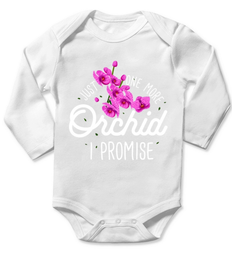 Flowers Just One More Orchid Long Sleeve Baby One-Piece