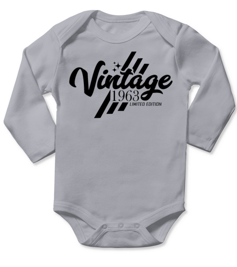 Vintage 1963 Birthday Vintage Sayings Long Sleeve Baby One-Piece