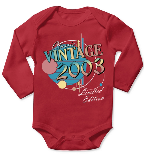 Vintage Gift 2003 Anniversary Limited Edition Long Sleeve Baby One-Piece