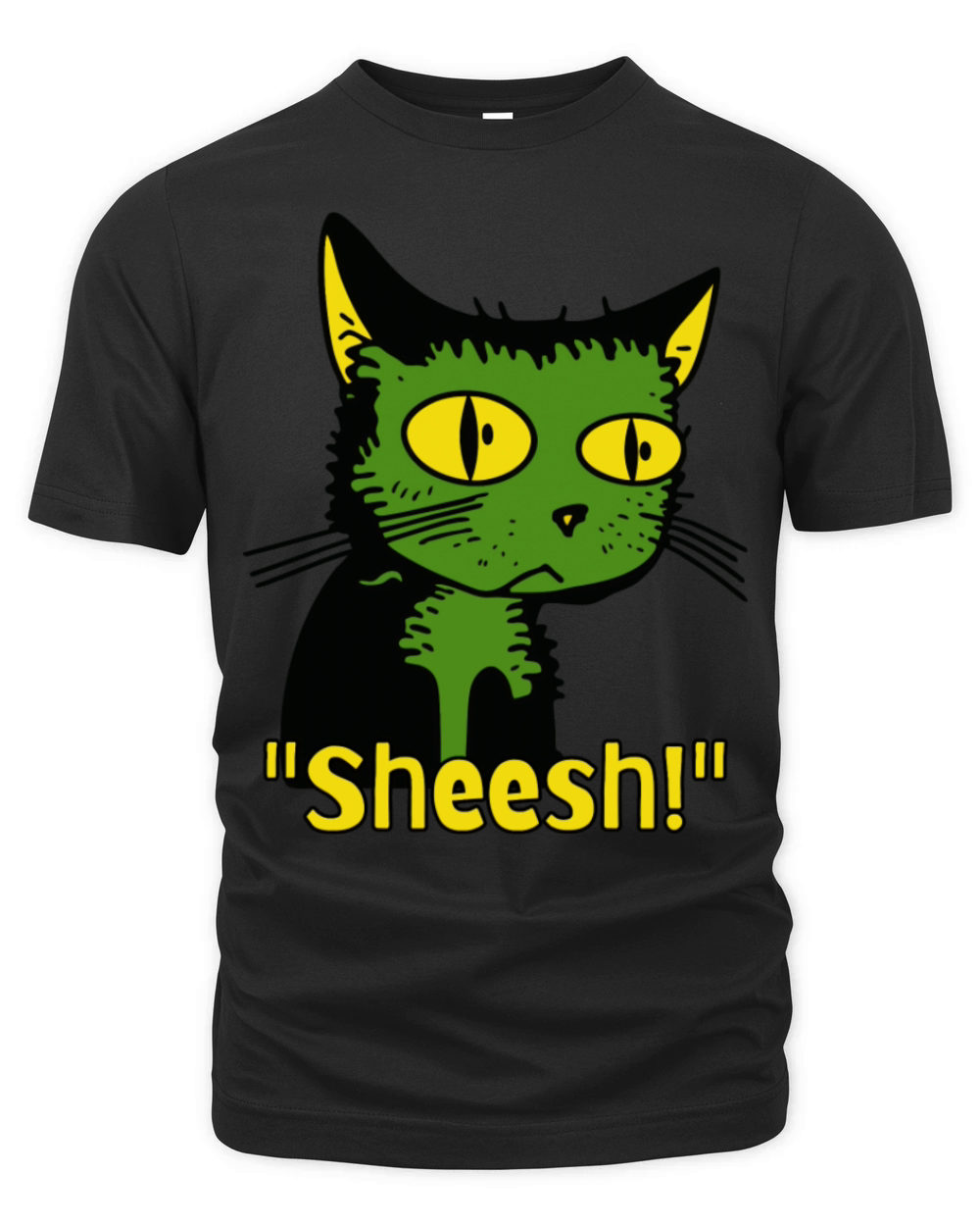 Sheesh Boredom Vintage Cartoon Cat Organic Unisex T-shirt