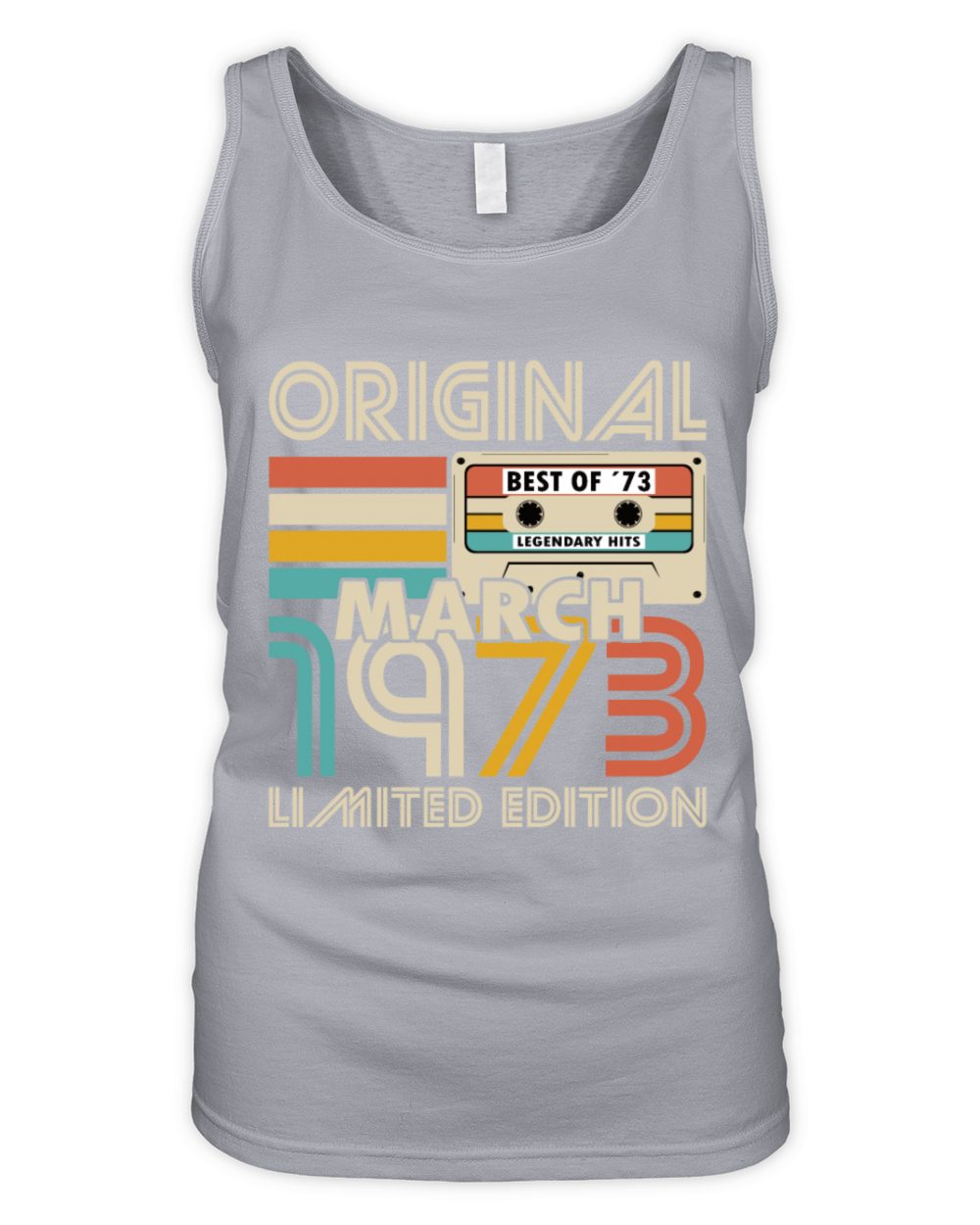 50th birthday march 1973 original 1973 Organic Women's Tank Top