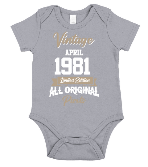 April 1981 Vintage Birthday Present Short Sleeve Baby One-Piece
