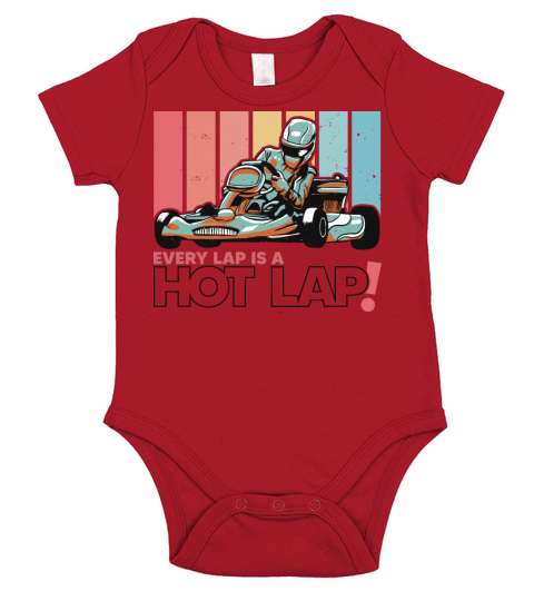 Every Lap is a Hot Lap Vintage Retro Go Kart Short Sleeve Baby One-Piece