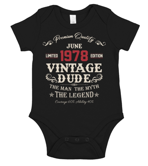 June 1978 Vintage Birthday Present Short Sleeve Baby One-Piece