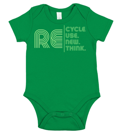 Recycle Reuse Renew Rethink Crisis Environmental Short Sleeve Baby One-Piece