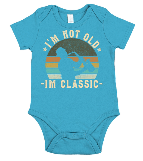 Retro Saxophone Vintage Look With Funny Quote Short Sleeve Baby One-Piece