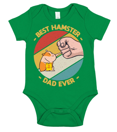 Vintage Best Hamster Dad Ever Lover Short Sleeve Baby One-Piece
