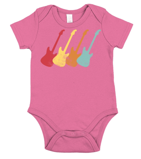 Vintage Guitar Quartet Short Sleeve Baby One-Piece