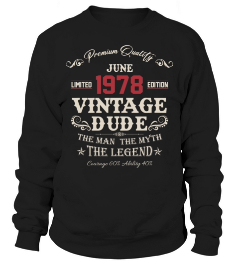 June 1978 Vintage Birthday Present Sweatshirt Unisex