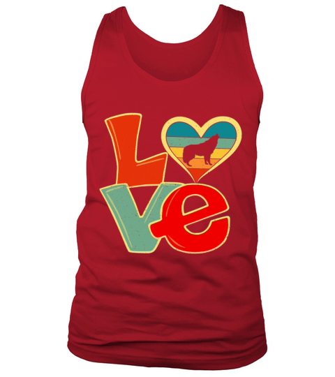 Distressed Vintage Wolf Lover Zookeeper Valentines Tank Top Unisex