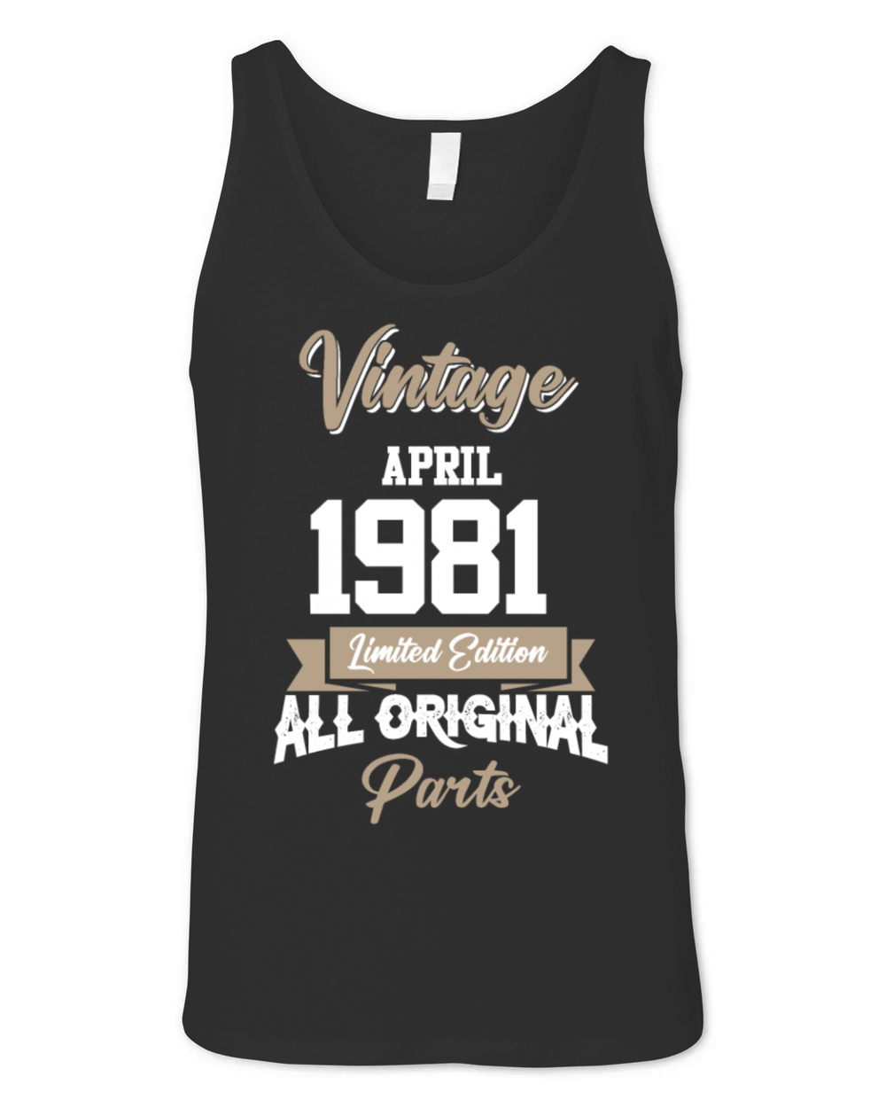 April 1981 Vintage Birthday Present Unisex Jersey Tank
