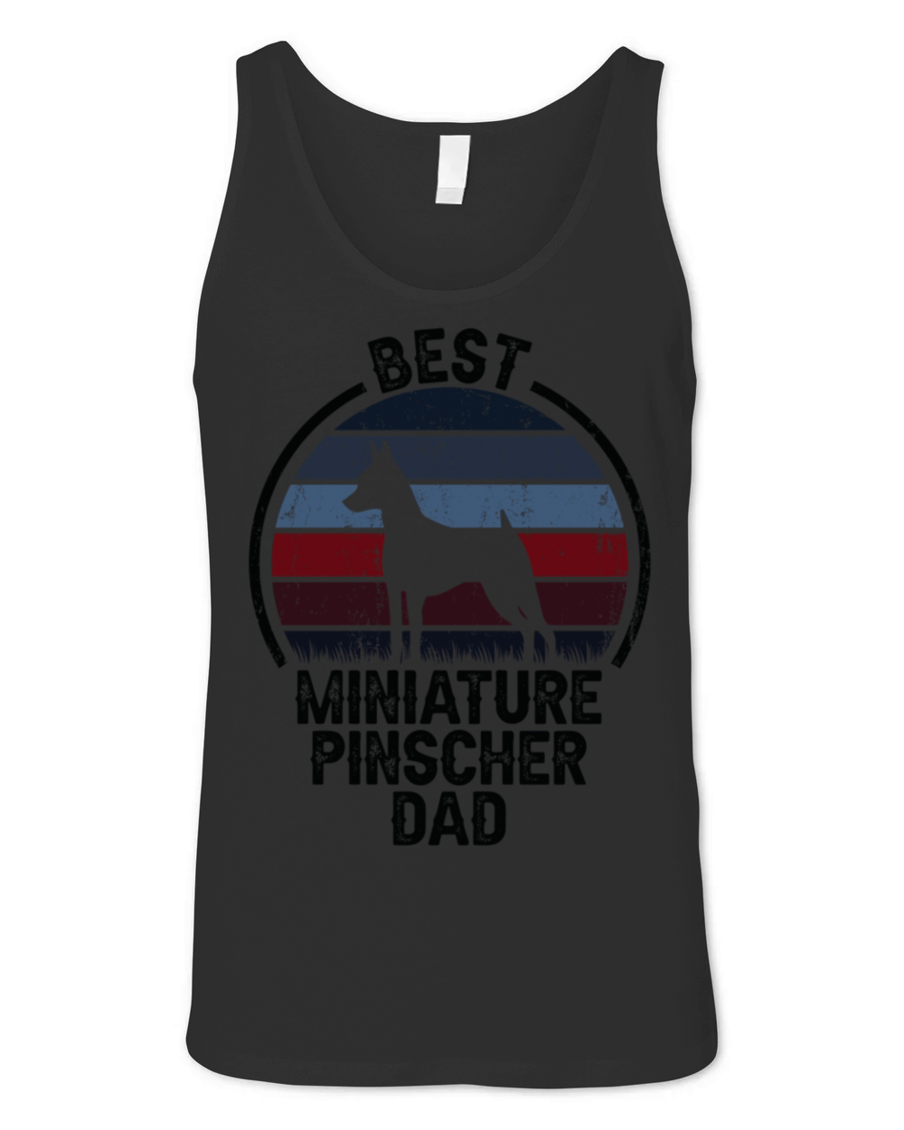 Best Dog Father Dad Vintage Miniature Pinscher Unisex Jersey Tank