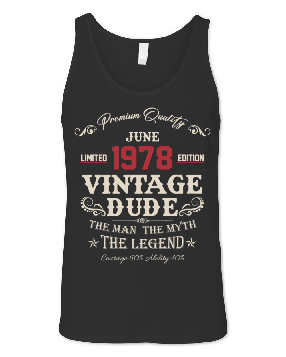 June 1978 Vintage Birthday Present Unisex Jersey Tank