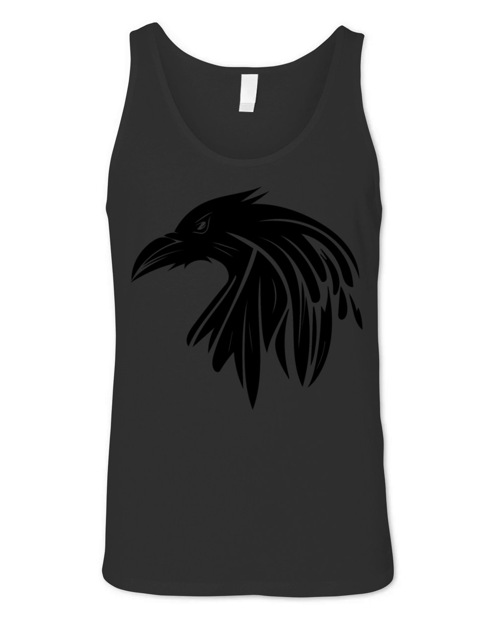 Raven With A Sinister Look As A Tattoo Portrait Unisex Jersey Tank