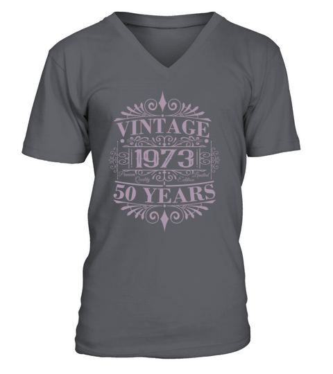 50th Birthday Vintage 1973 Ornaments Sayings V-Neck T-shirt