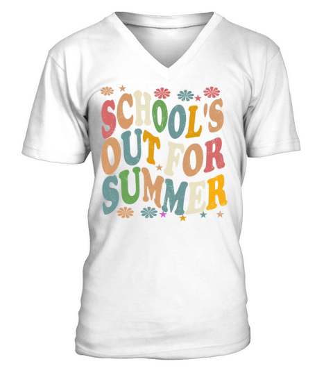 Last Day Of School Vintage Schools Out For Summer V-Neck T-shirt