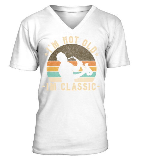 Retro Saxophone Vintage Look With Funny Quote V-Neck T-shirt