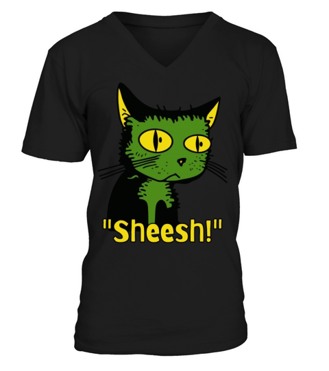 Sheesh Boredom Vintage Cartoon Cat V-Neck T-shirt