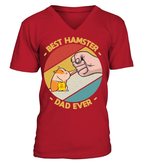 Vintage Best Hamster Dad Ever Lover V-Neck T-shirt