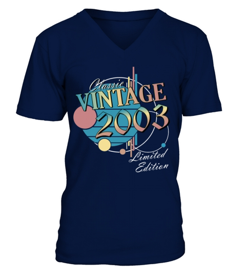 Vintage Gift 2003 Anniversary Limited Edition V-Neck T-shirt