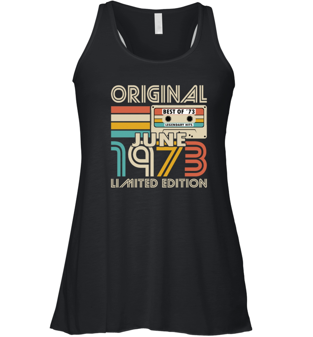 50th birthday june 1973 original 1973 Women's Flowy Tank Top