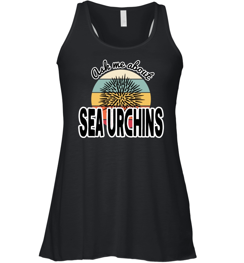 Ask me about sea urchins striped circle Women's Flowy Tank Top
