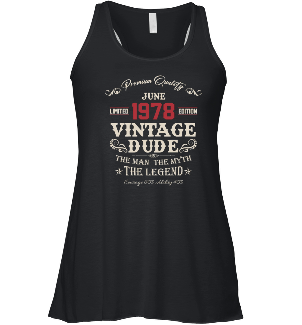 June 1978 Vintage Birthday Present Women's Flowy Tank Top