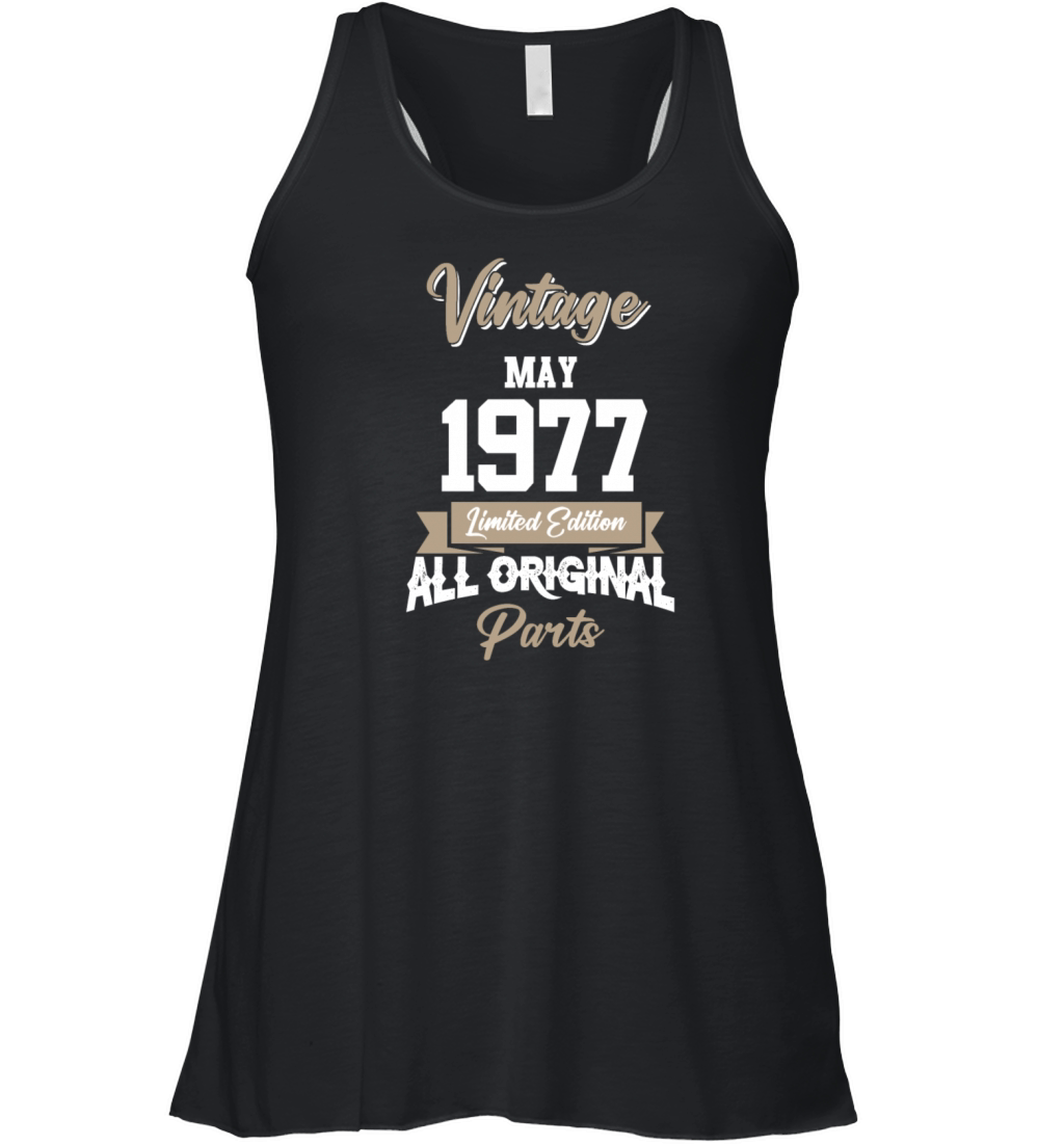 May 1977 Vintage Birthday Present Women's Flowy Tank Top