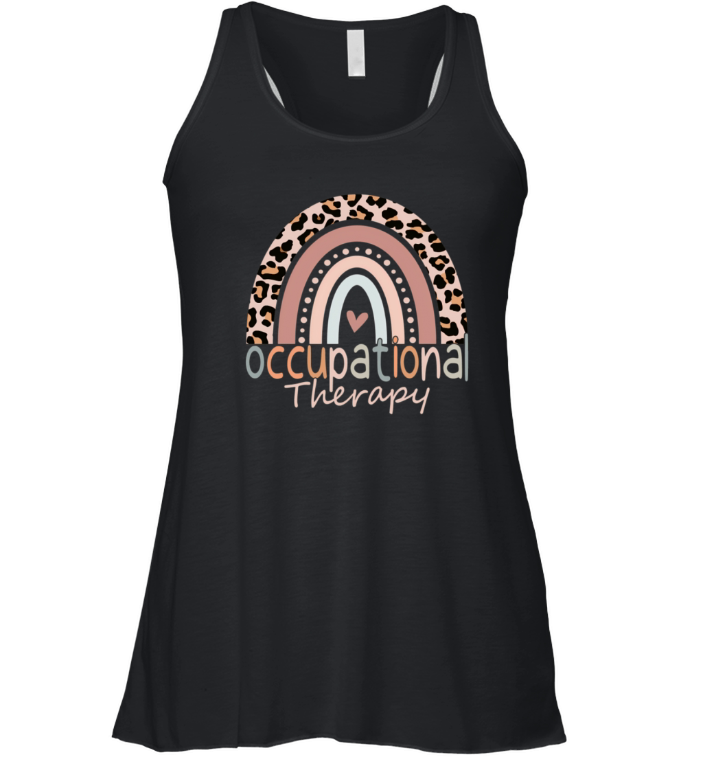 Occupational Therapy Leopard Rainbow Ot Assistant Women's Flowy Tank Top