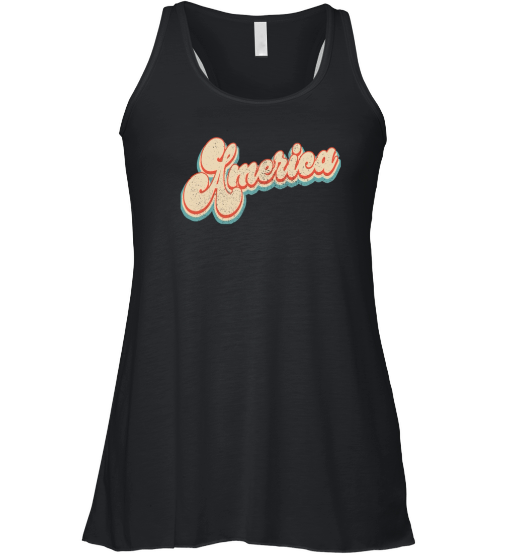 Vintage Classic America Patriotic 4th of July Women's Flowy Tank Top
