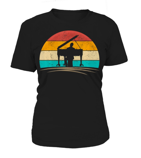 Vintage Pianist Retro 70s Distressed Piano Player Women's T-Shirt