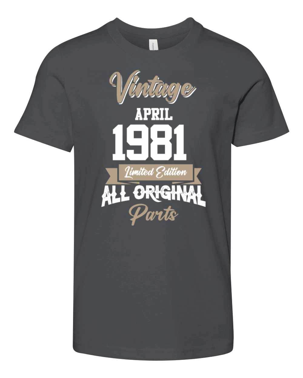 April 1981 Vintage Birthday Present Youth Unisex Jersey Tee