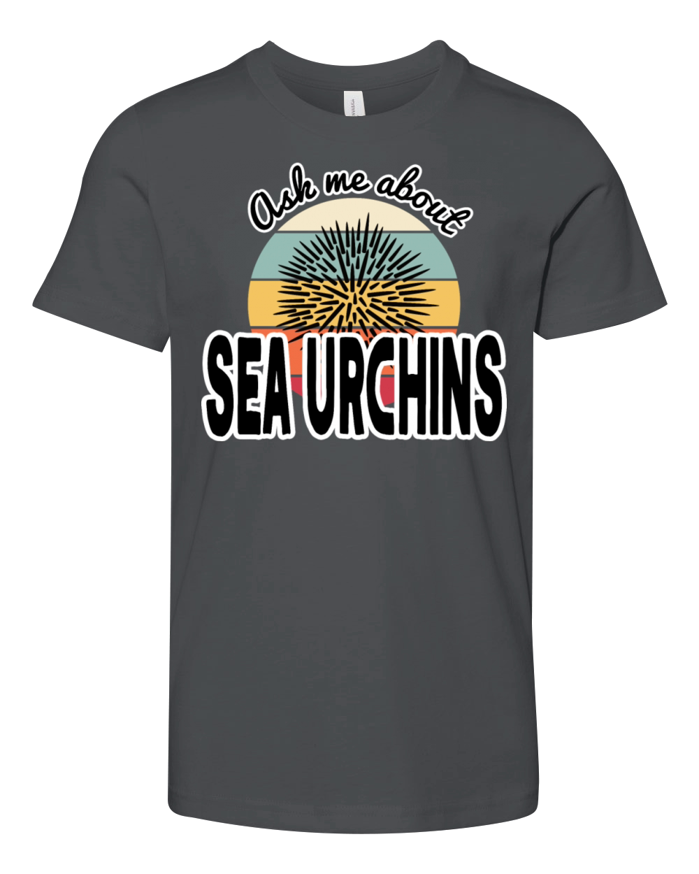 Ask me about sea urchins striped circle Youth Unisex Jersey Tee