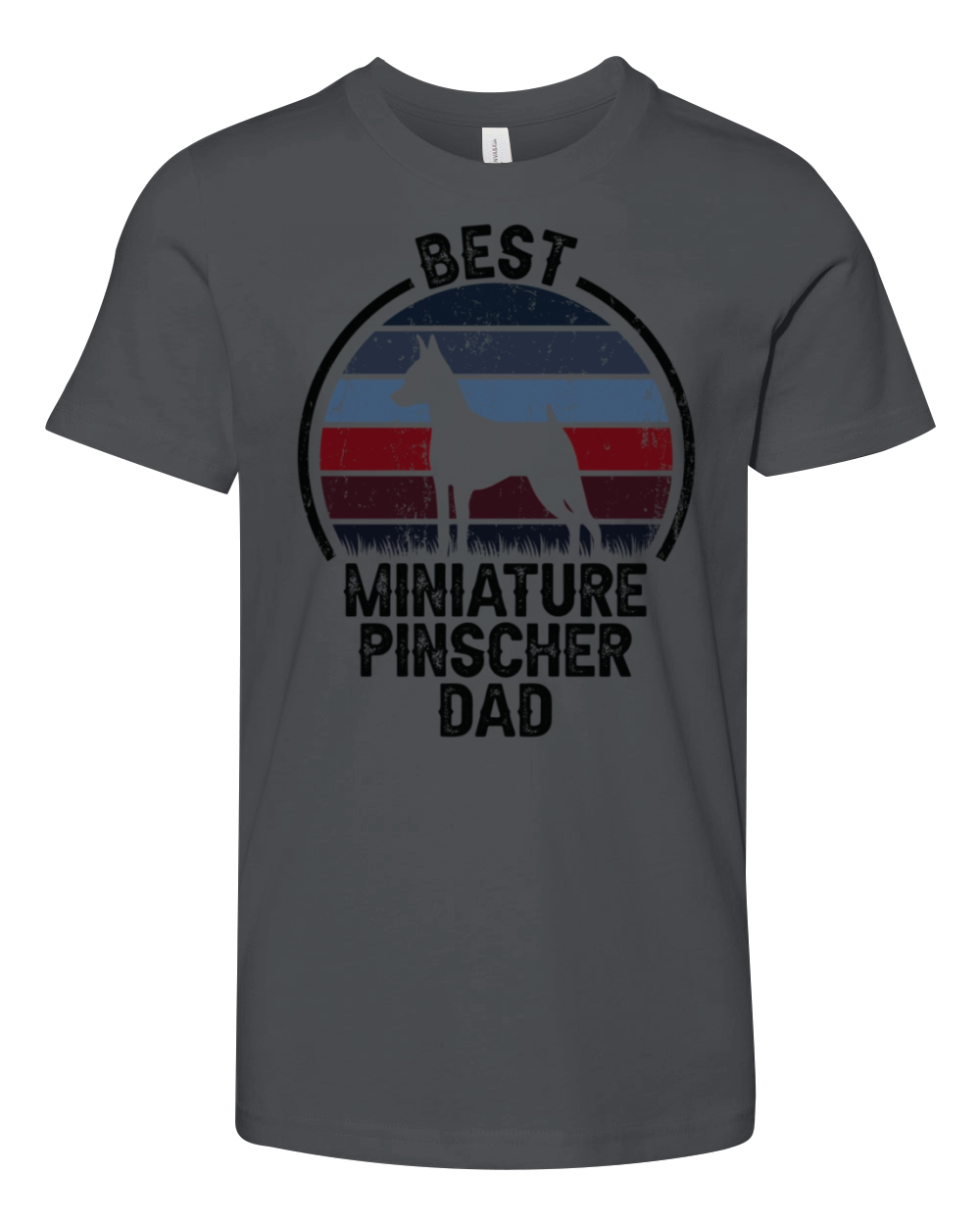 Best Dog Father Dad Vintage Miniature Pinscher Youth Unisex Jersey Tee