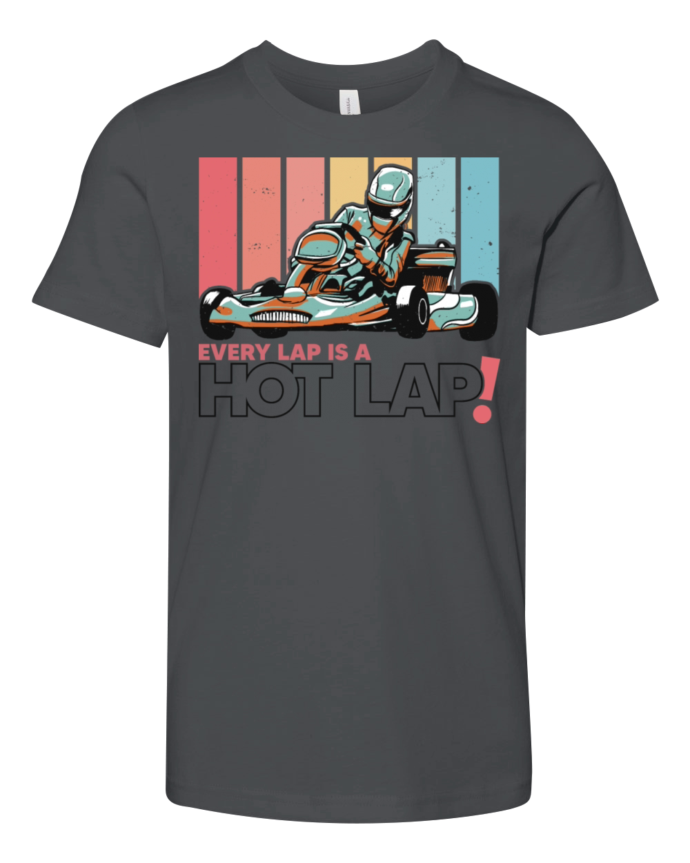 Every Lap is a Hot Lap Vintage Retro Go Kart Youth Unisex Jersey Tee