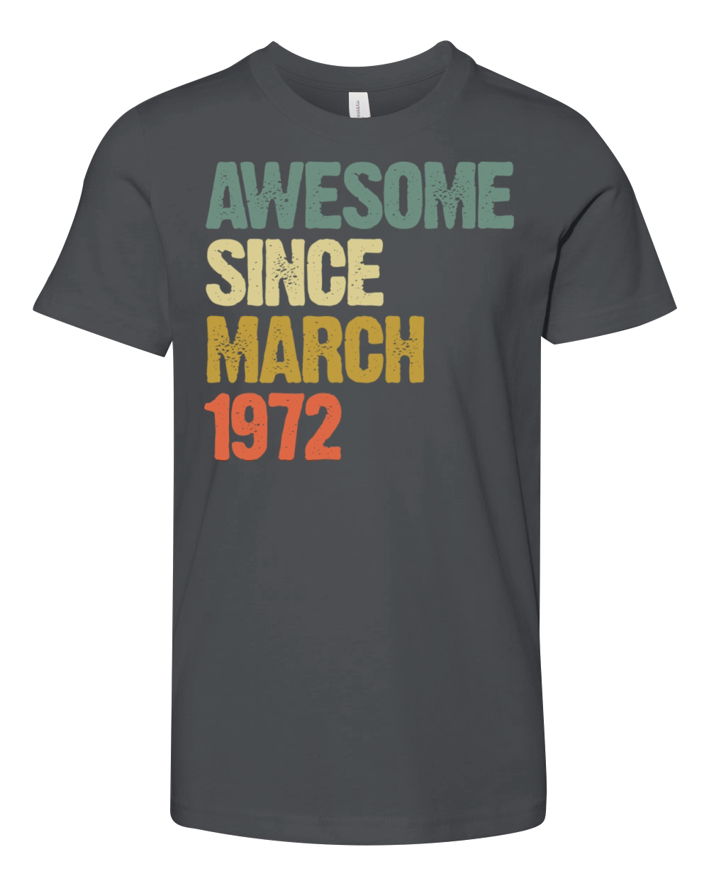 Retro Awesome Since March 1972 Groovy Vintage Youth Unisex Jersey Tee