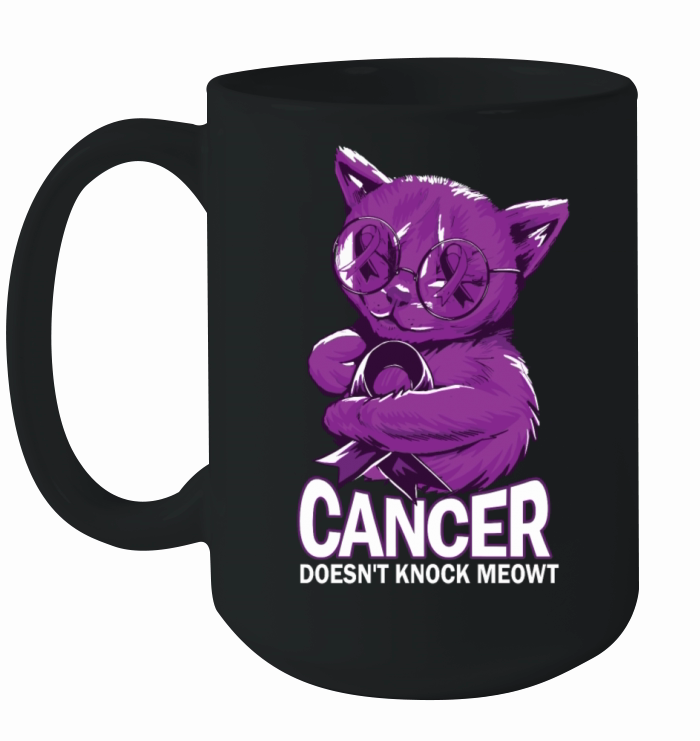 Cancer Doesnt Knock Pancreatic Cancer Ceramic Mug