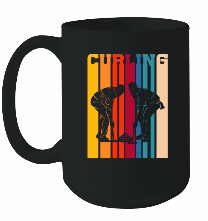 Curling Retro Vintage Ceramic Mug