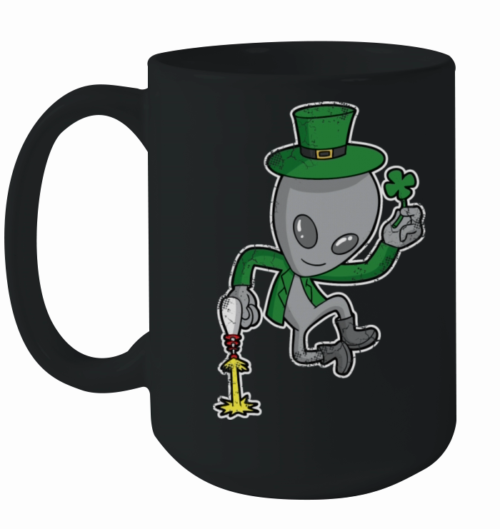 Lucky Aliens Leprechaun Irish St Patrick s Day Ceramic Mug