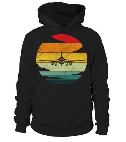 Retro Vintage Airplane Design Pilot Hoodie Unisex