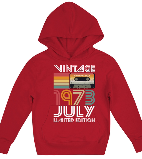 50th birthday july 1973 vintage 1973 Kids Hoodie