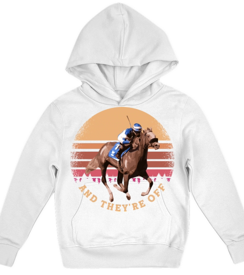 And Theyre Off - Funny Horse Racing at Vintage Kids Hoodie