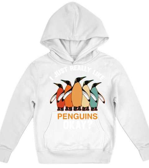 I Just Really Like Penguins Ok Penguin Vintage Kids Hoodie