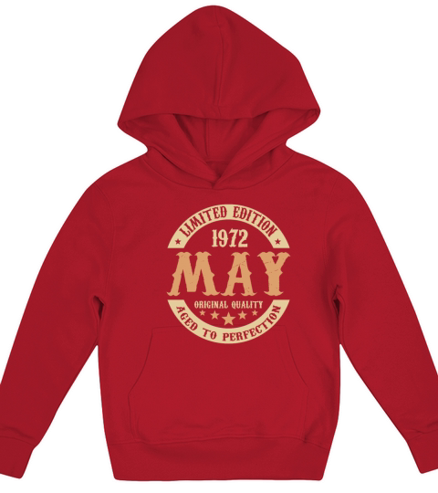 May 1972 Vintage Birthday Present Kids Hoodie