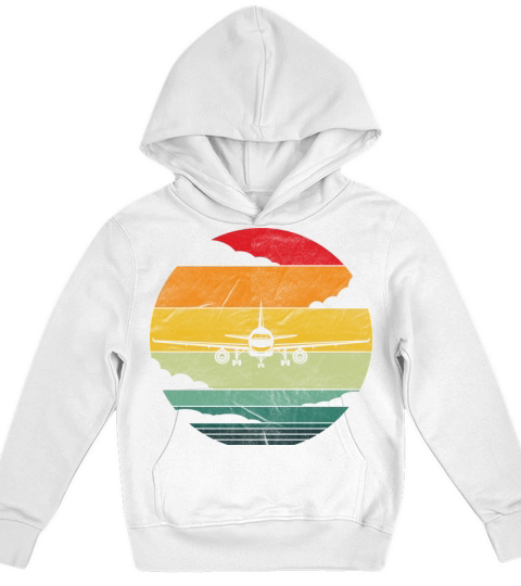Retro Vintage Airplane Design Pilot Kids Hoodie