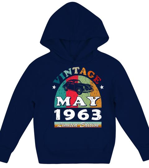 Vintage born May 1963 Birthday May 1963 Kids Hoodie